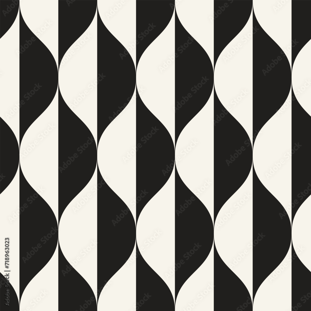 Wall mural vector seamless pattern. repeating geometric elements. stylish monochrome background design.