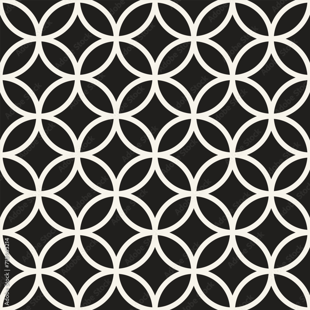Wall mural vector seamless pattern. repeating geometric elements. stylish monochrome background design.