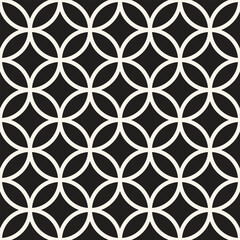 Vector seamless pattern. Repeating geometric elements. Stylish monochrome background design.