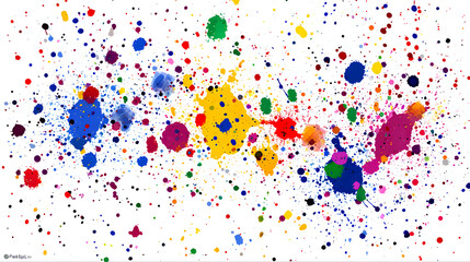 Fototapeta premium Dynamic and artistic pattern of vibrant paint splatters on an abstract background, perfect for creative projects and graphic design use