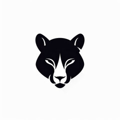 Minimalist Black Panther Head Illustration
