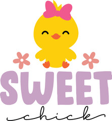 Sweet chick, Happy Easter, Easter Svg, Bunny Svg, Easter Cut Files for Cricut.