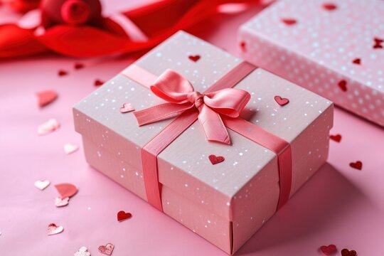 pink gift closeup box 