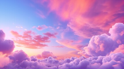 Pink, blue and purple clouds in the morning sky background pattern. Sunset or sunrise background....