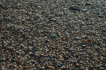 Small stones sea shore, Pequeñas piedras orilla del mar