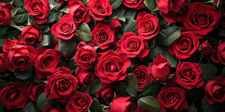 red roses full background top view 
