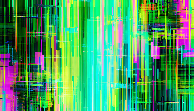 Vibrant abstract glitch art featuring a multitude of colors, Broken display texture