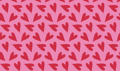 Love heart seamless pattern background. Cute romantic red hearts background print. Printable vector container background for Valentine's Day.