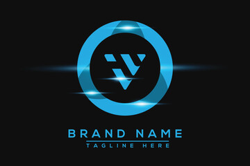 IV Blue logo Design. Vector logo design for business.