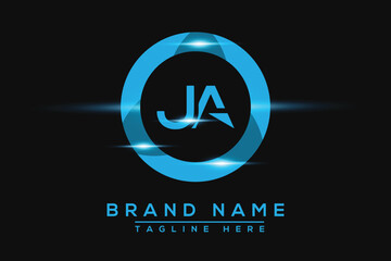 JA Blue logo Design. Vector logo design for business.