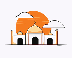 Mosque icon suitable for Ramadan greeting cards, Eid social media posts, Islamic event flyers, and religious website designs.