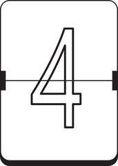 scoreboard flip font number 4 four