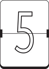 scoreboard flip font number 5 five