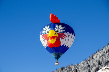 Unique Hot air balloon in the clear blue sky