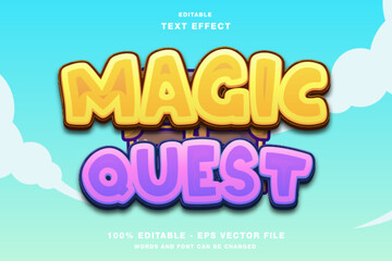 Magic Quest Game Title Editable Text Effect