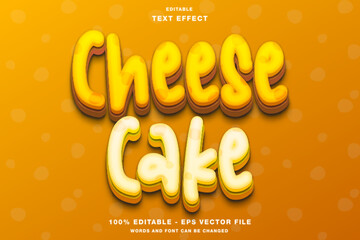 Cheese Cake Cartoon Editable Text Effect