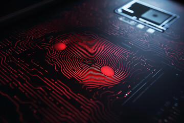 A computer identifies and measures the fingerprint on the digital surface