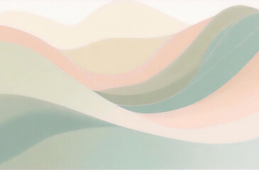 パステルカラーで描かれたうねるような波のイラスト　背景