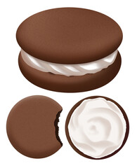 set of chocolate cake