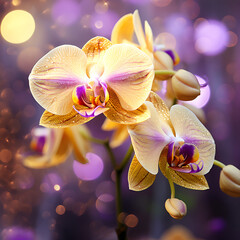 orchid flower on black