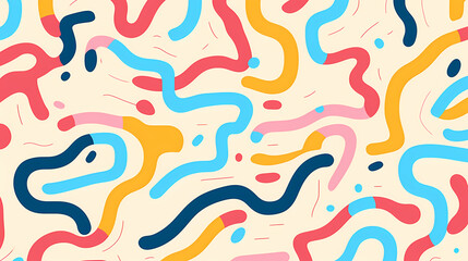 Funny doodle seamless pattern, artistic background