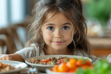 healthy food and the child