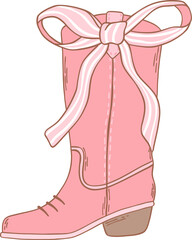 Coquette Cowgirl Boots and pink ribbon bow
