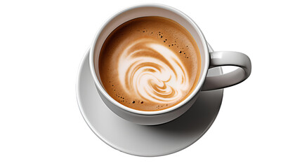 cup of coffee png. cup of cappuccino png. cup of white coffee top view png. coffee cup full of coffee bird's eye view isolated. coffee with milk png