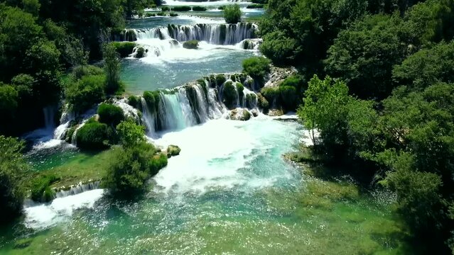 Croatian National waterfalls park KRK was created from the modern state of Croatia