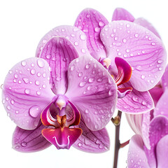 pink orchid on a white background