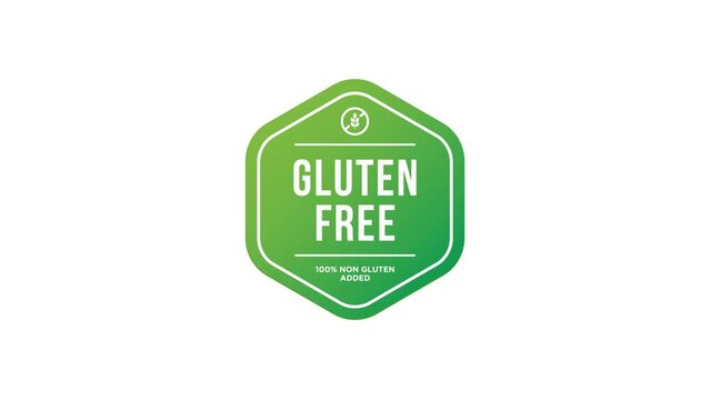 Gluten free Healthy food labels. food badge Motion graphics.