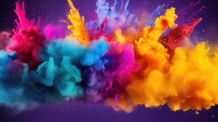 Colorful clouds of holi fest pigments, holi fest concept. generated AI