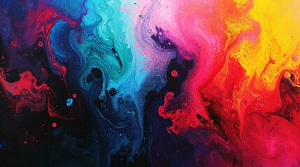 Abstract painting with vibrant colours