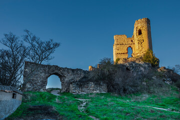 Ruins of medieval castle of Pelegrina. Guadalajara. Spain. Europe.