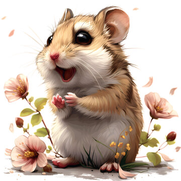 Cute Vector Image of Giggles the Hamster