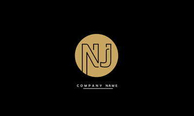 NJ, JN, N, J Abstract Letters Logo Monogram