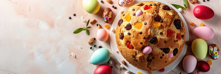 Easter eggs, creating an extravagant and festive banner that highlights the culinary delight of the occasion