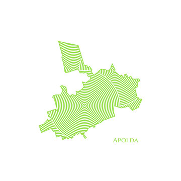 Apolda Map - World Map International vector template. German region silhouette vector illustration