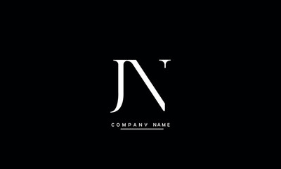 NJ, JN, N, J Abstract Letters Logo Monogram