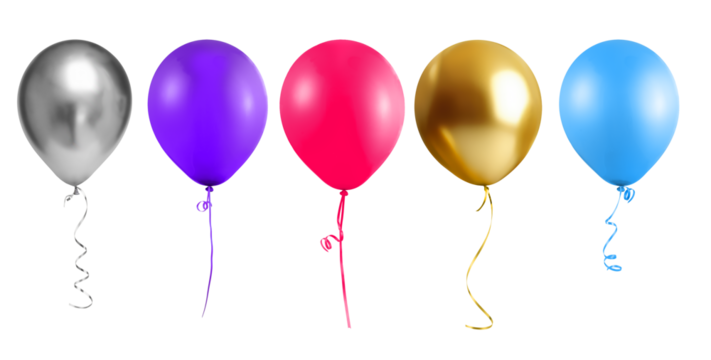 A set of Colorful balloons isolated on white background.