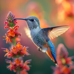 Fototapeta premium hummingbird feeding on a flower