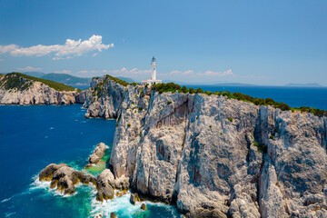Lighthouse on the island Lighthouse on the island , Phare d'Akrotiri Lefkada. Greece.