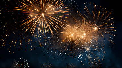 Beautiful fireworks background at night for holiday decoration