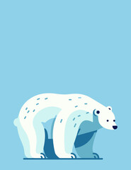 シロクマ, ベクターイラスト, はがきサイズ, 寒中見舞, 暑中見舞い, 残暑見舞い