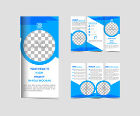 Medical Health Care Tri Fold Brochure Template  Design Resizable