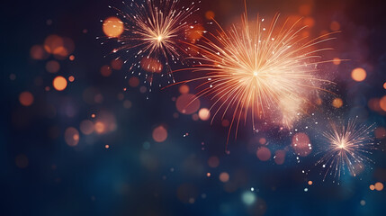 Fototapeta premium Fireworks background for celebration, holiday celebration concept