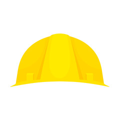 Construction worker helmet vector illustration isolated on white background. Yellow head protector.