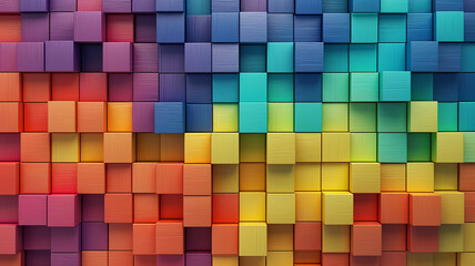 Abstract Geometric Rainbow Colors Colored