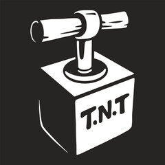 TNT bomb monochrome vintage element