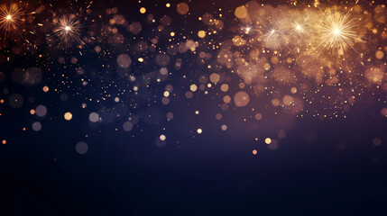 Obraz premium Beautiful fireworks background at night for holiday decoration